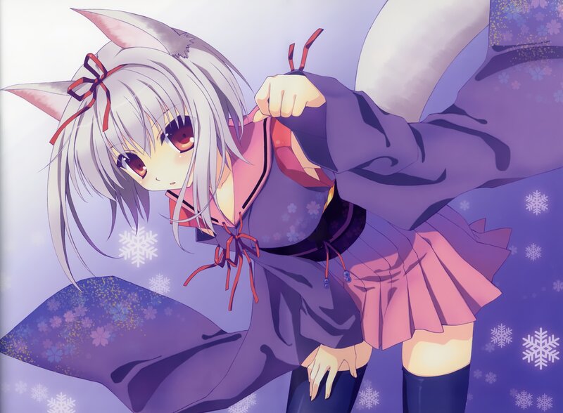 Silver-haired Anime Girl — Purple, Calm, Winter