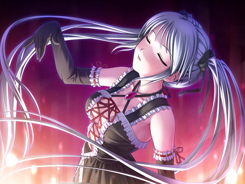 Silver-haired Anime Girl — Purple, Dramatic, Long Hair