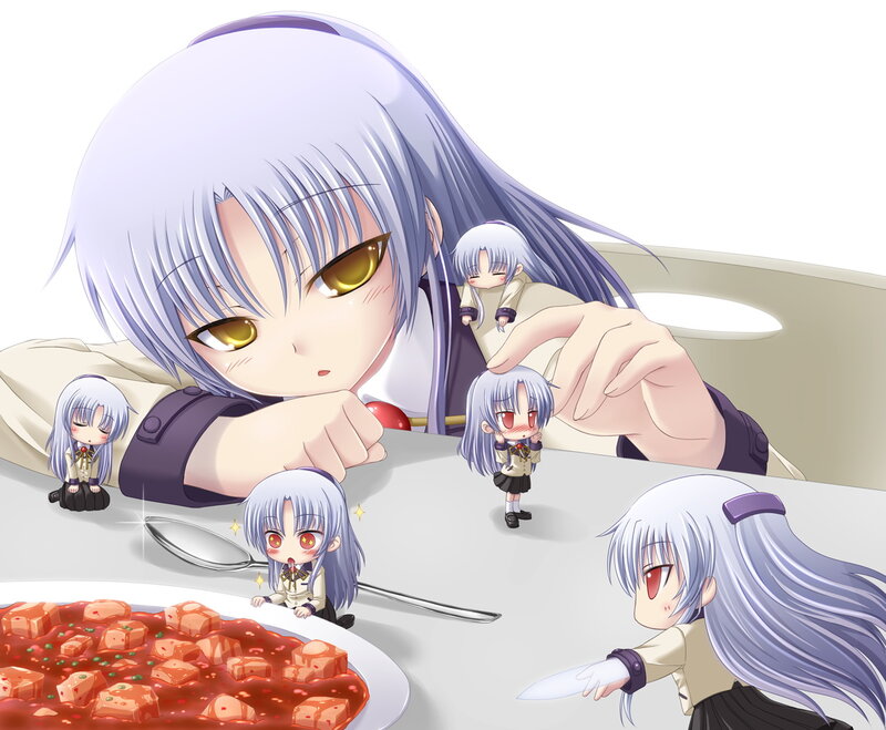 Silver-haired Anime Girl — Purple, Playful