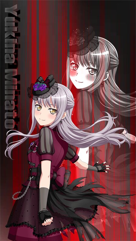Silver-haired Anime Girl — Red, Dramatic, Digital Art