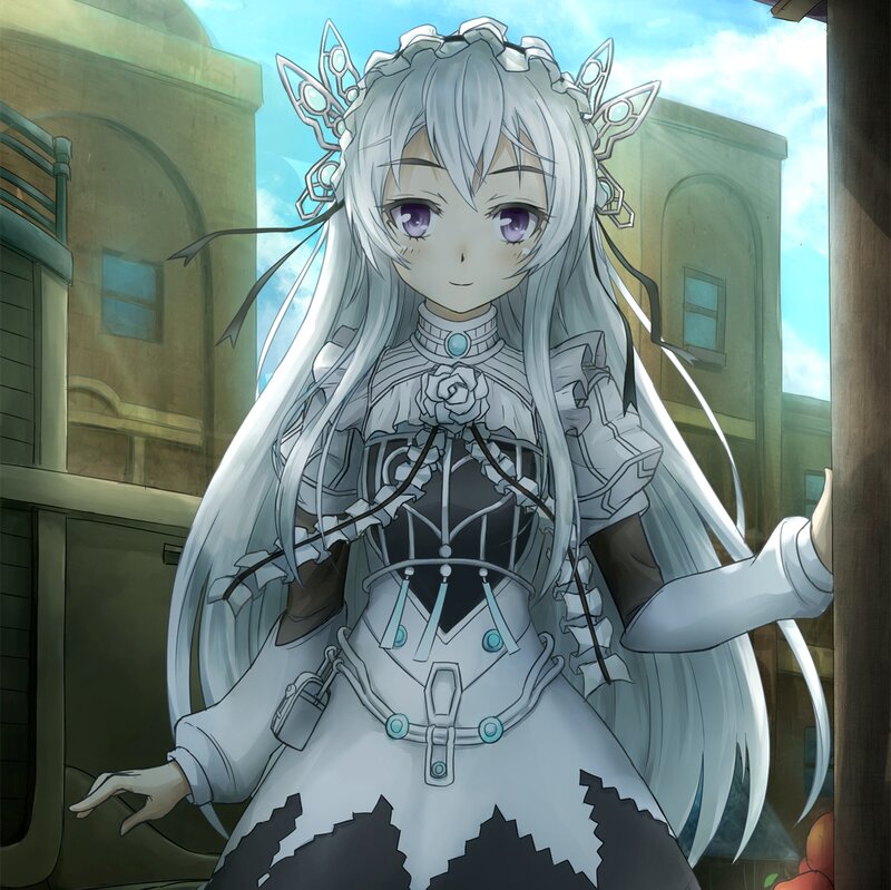 Silver-haired Anime Girl — White, Calm, Afternoon