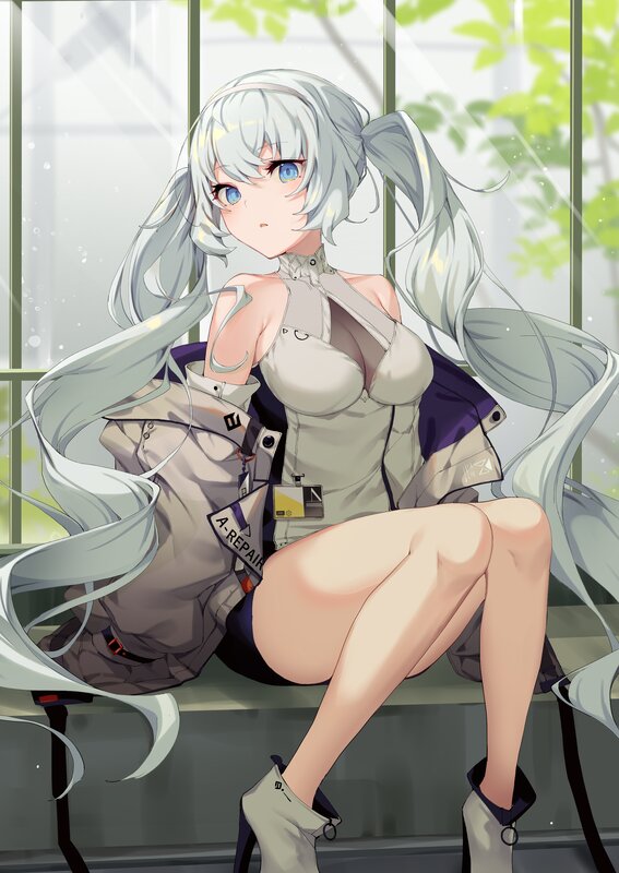 Silver-haired Anime Girl — White, Calm, Afternoon, Window