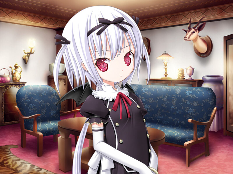 Silver-haired Anime Girl — White, Calm, Deer Head Mount