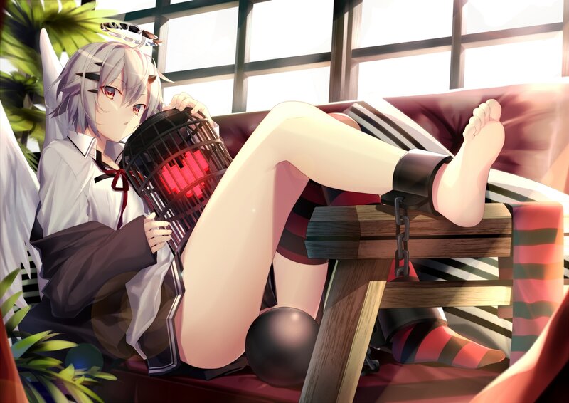 Silver-haired Anime Girl — White, Dramatic, Afternoon