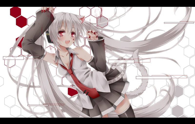 Silver-haired Anime Girl — White, Dramatic, Cat Ears