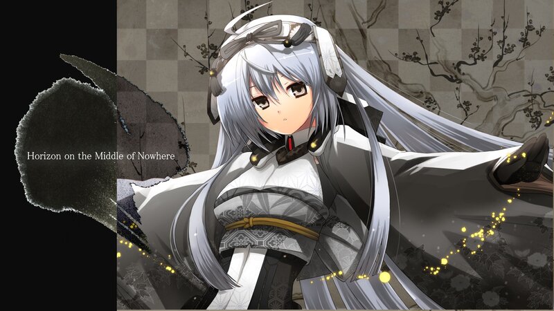 Silver-haired Anime Girl — White, Dramatic, Kimono, Sakura Branches