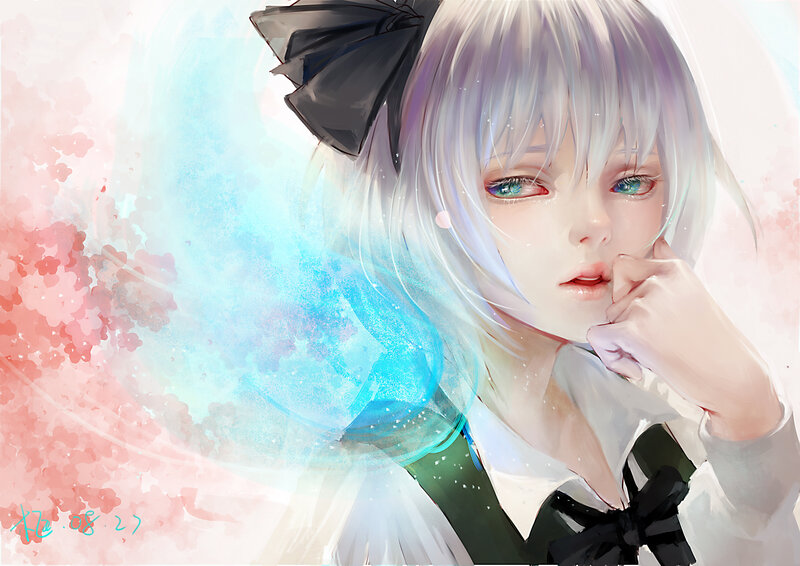 Silver-haired Anime Girl — White, Dreamy, Spring