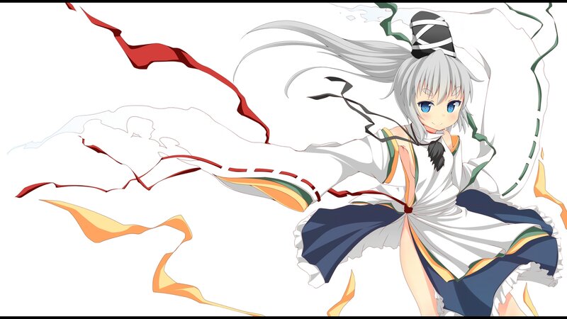 Silver-haired Anime Girl — White, Dynamic, Ribbon