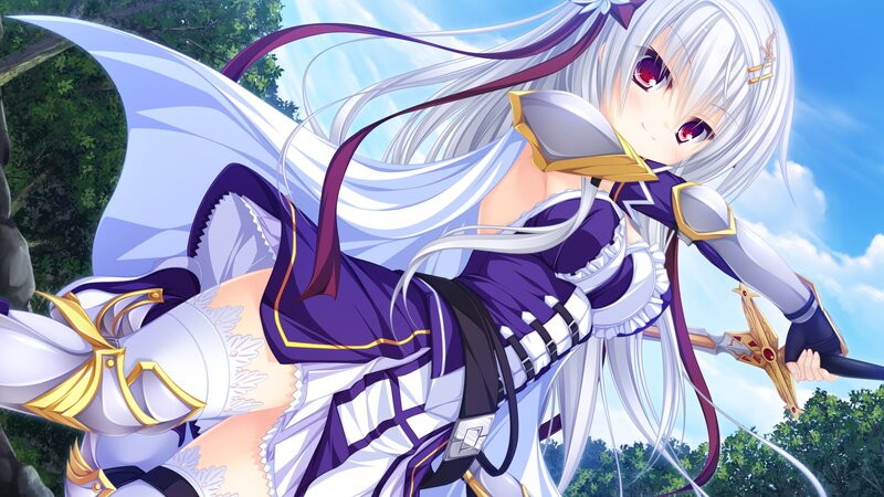 Silver-haired Anime Girl — White, Dynamic