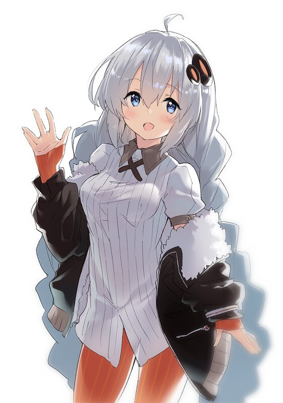 Silver-haired Anime Girl — White, Friendly
