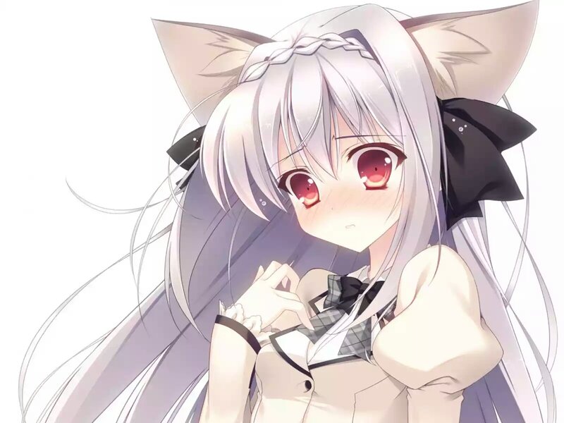 Silver-haired Anime Girl — White, Innocent