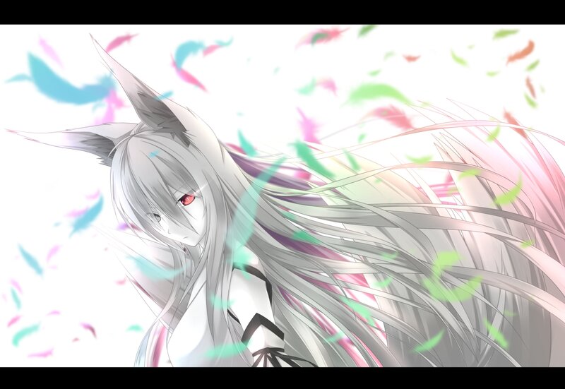 Silver-haired Anime Girl — White, Serene, Fox Ears