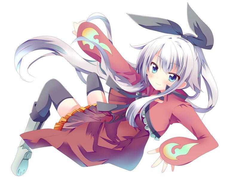 silver-haired anime girl with bunny ears