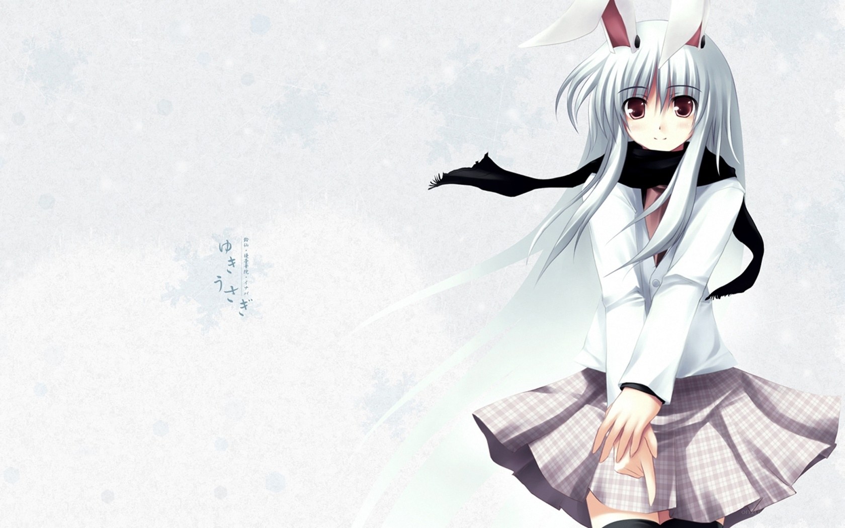 silver-haired anime girl with bunny ears
