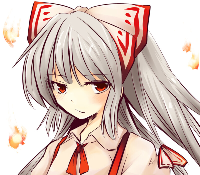 silver-haired anime girl with red eyes