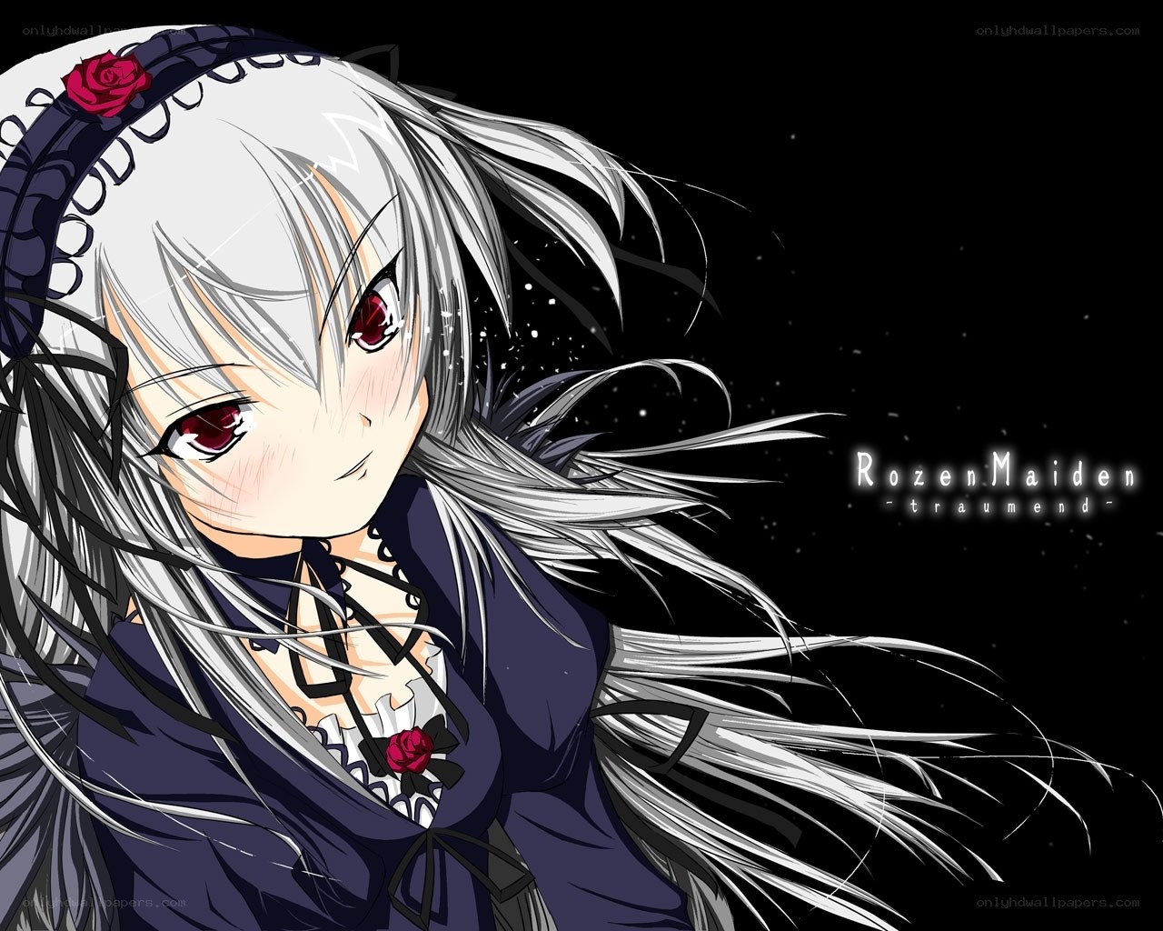 silver-haired anime girl with red eyes