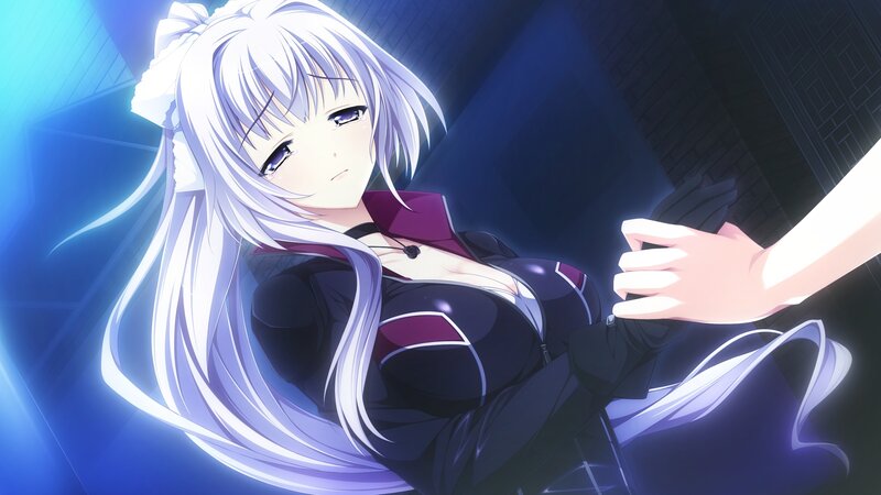 Silver-haired Anime Woman — Blue, Dramatic