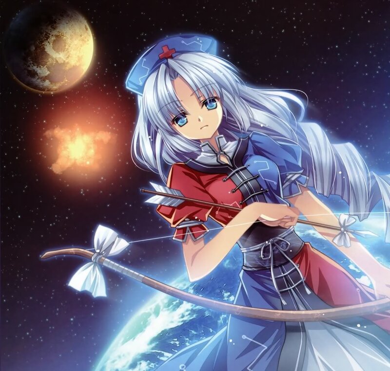Silver-haired Archer in Space — Blue