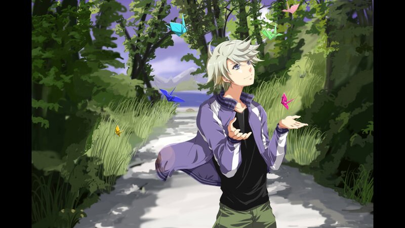 Silver-haired Boy in Forest
