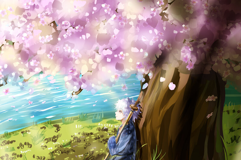 Silver-haired Boy under Tree
