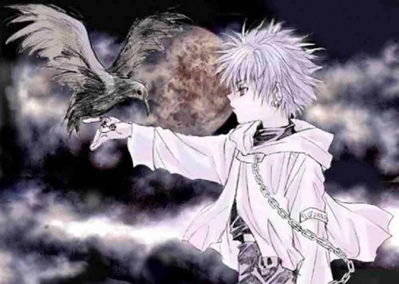 Silver-haired Boy with Bird
