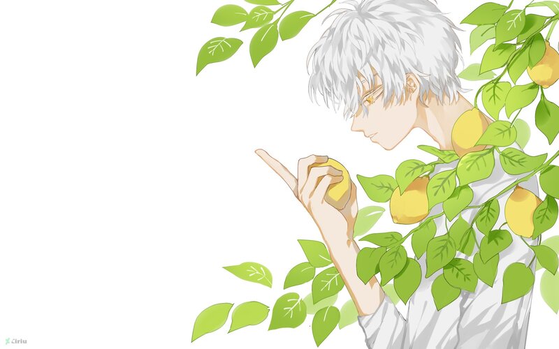 Silver-haired Boy with Lemon