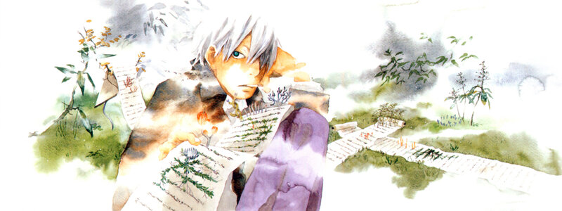 Silver-haired Boy with Papers