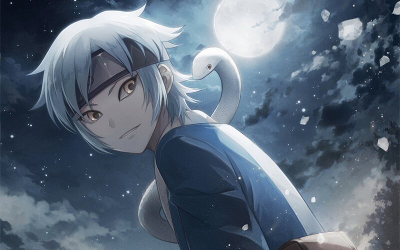 Silver-haired Boy with Snake