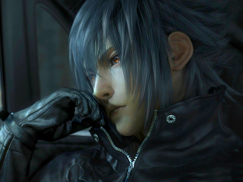Silver-haired Character — Black, Contemplative