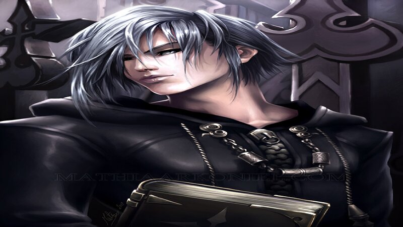 Silver-haired Character — Black, Dramatic