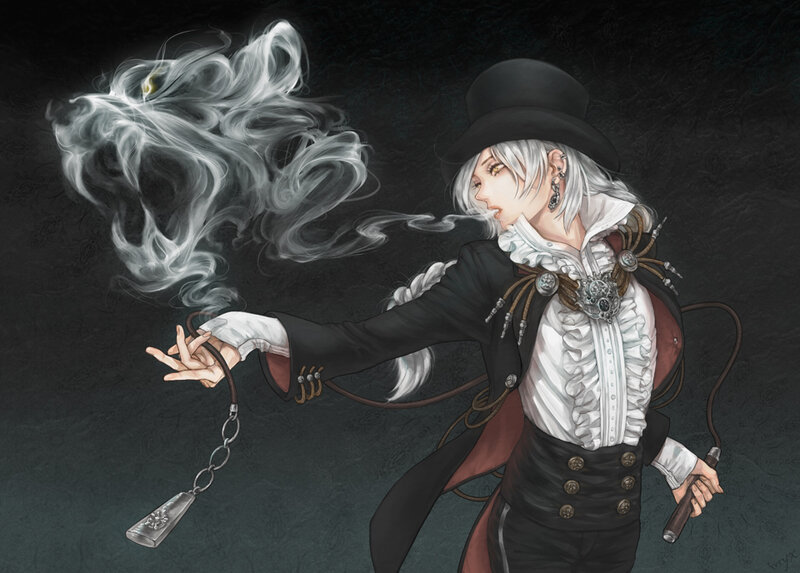 Silver-haired Character — Black