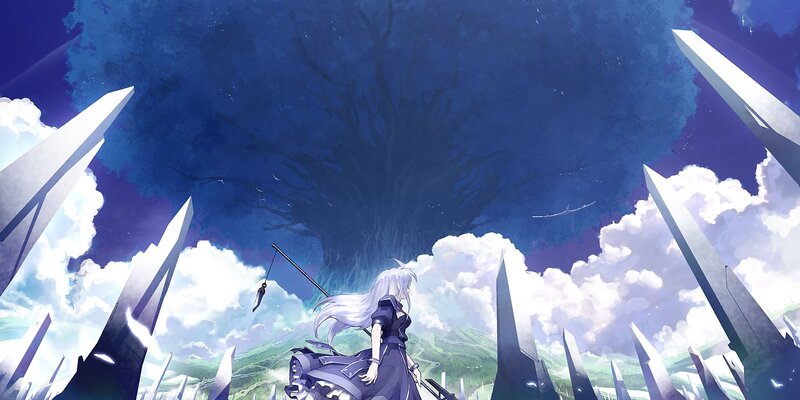 Silver-haired Character — Blue, Dramatic, Afternoon
