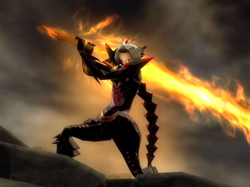 Silver-haired Character in Armor — Black