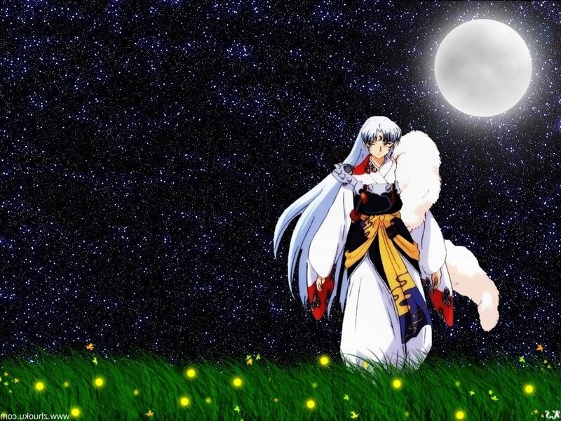 Silver-haired Character in Field — White