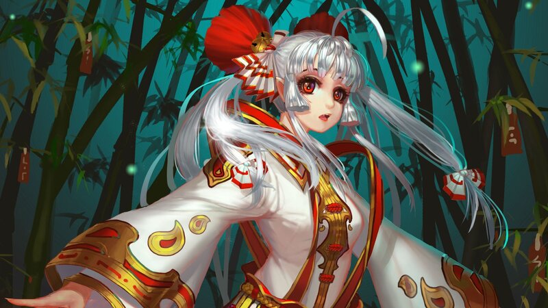 Silver-haired Character in Forest