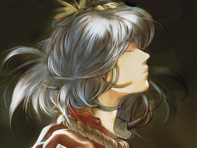 silver-haired character in profile