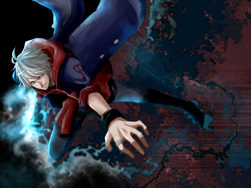 Silver-haired Character in Red Cloak