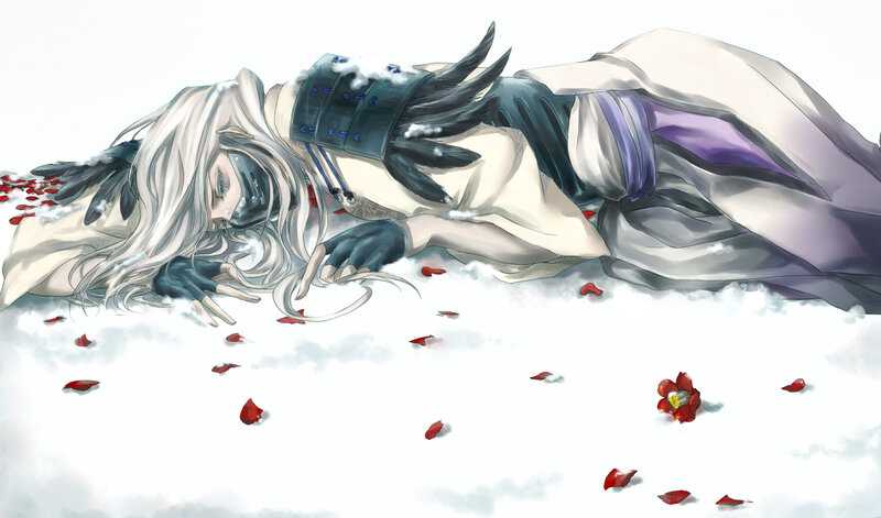 Silver-haired Character in Snow