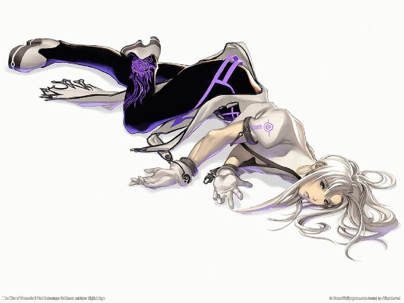 Silver-haired Character Lying — White, Dramatic