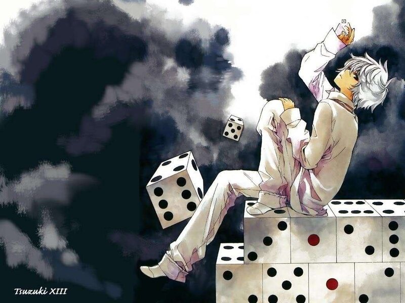 Silver-haired Character on Dice