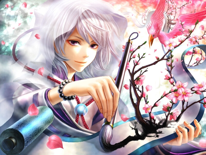 Silver-haired Character — White