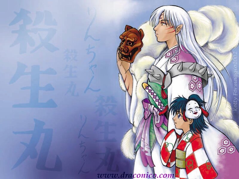 Silver-haired Character with Child