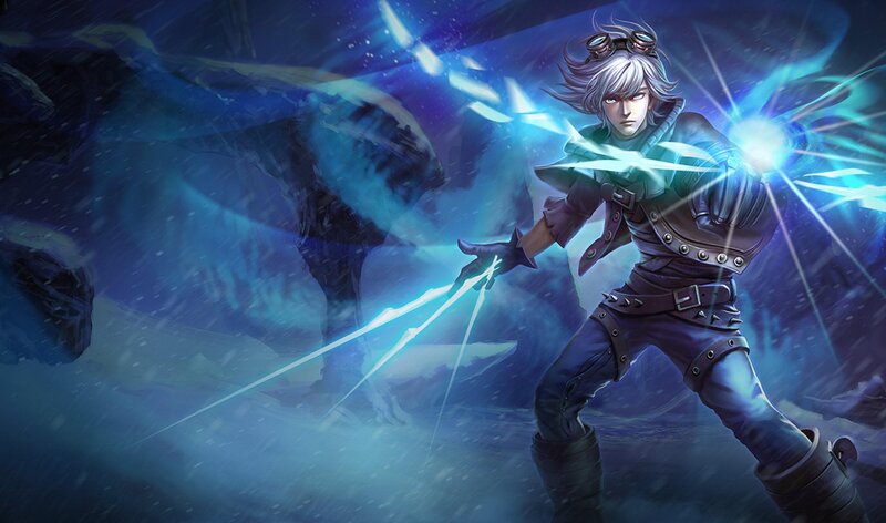 Silver-haired Character with Energy Blades