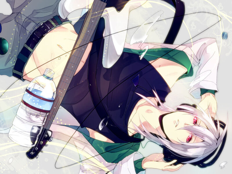 Silver-haired Character with Guitar