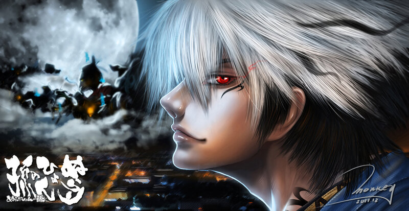 Silver-haired Character with Red Eyes