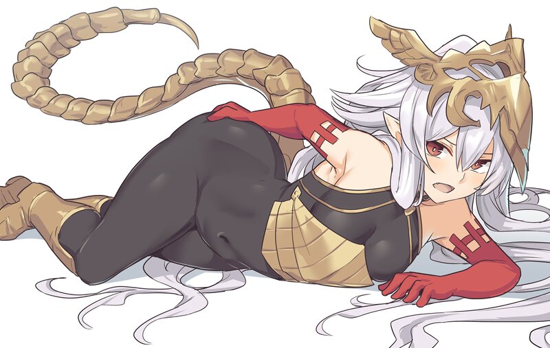Silver-haired Character with Tail