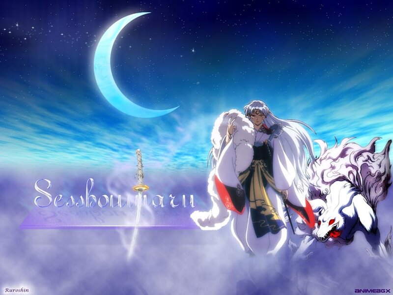 Silver-haired Character with Wolf — Blue