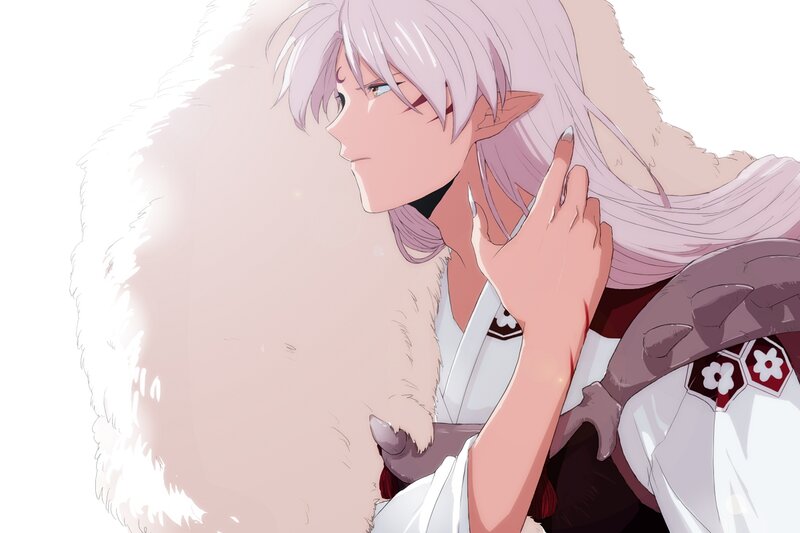 Silver-haired Elf Character — White