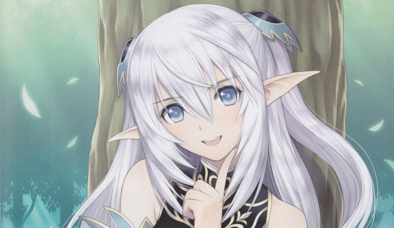 silver-haired elf girl in forest