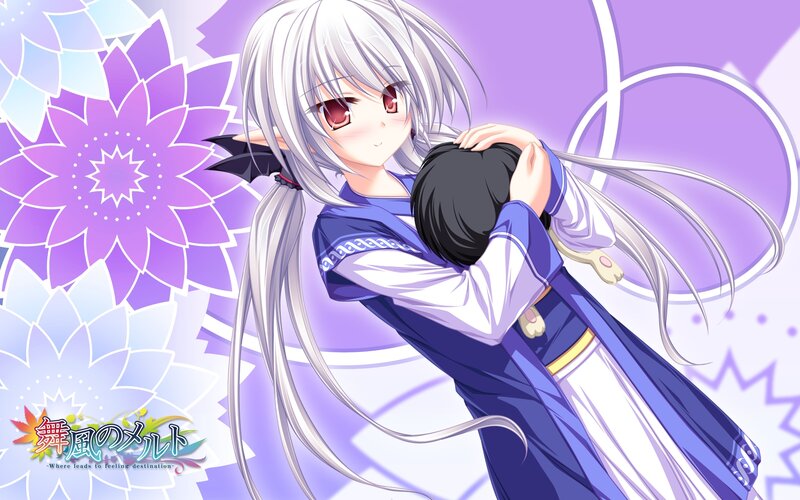 silver-haired elf hugging a child